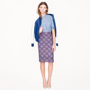 JCrew No. 2 pencil skirt in medallion paisley 4p